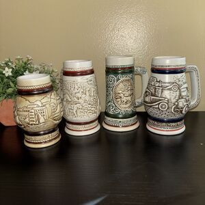 Vintage Avon Mini Mugs-Steins-Handcrafted In Brazil-Set of 4, 1982 & 1983 Preown